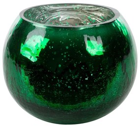 DEKORAČNÝ SKLENENÝ KVETINÁČ VERRE3 (1) (FI) 15X11 CM ZELENÉ