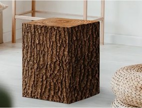 Taburet Benny, motív dreveného pňa%