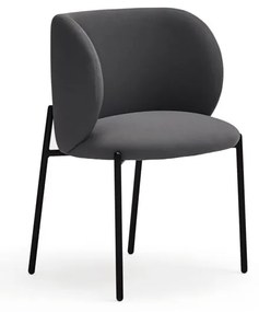 Tmavosivé čalúnené jedálenské kreslá v súprave 2 ks Mogi – Teulat