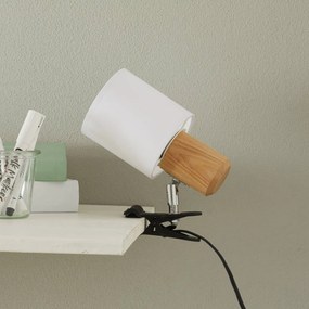 Moderná upínacia lampa Clampspots biele tienidlo