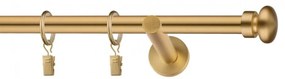 Dekorstudio Garniža jednoradová FLAT zlatá 19mm Dĺžka: 160cm, Typ uchytenia: Držiak modern, Typ príslušenstva: Bez príslušenstva