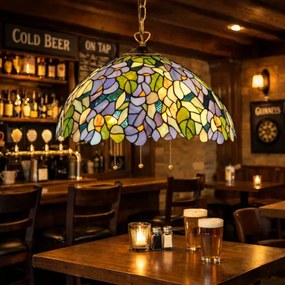 Luster do obývačky Tiffany Premium AMAZONIT Ø50 3*E27