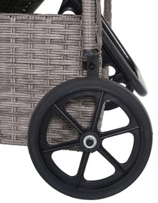 Lehátko Carrara, polyratan / hliník - šedé, vankúše tmavo šedé