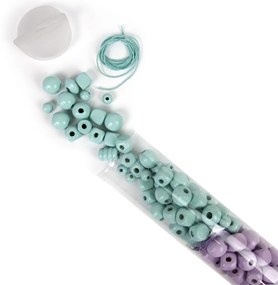 Drevené pastelové koráliky v tube, 300 ks