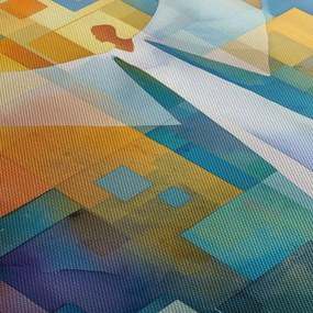 Obraz - Geometrický anjel (s hodinami) (90x30 cm)