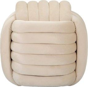 Krémový zamatový taburet Softy – Mauro Ferretti
