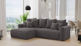 Rohová sedačka Baria (L) (sivočierna). Akcia -20%. Vlastná spoľahlivá doprava až k Vám domov. 1133095