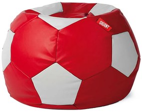 Sedací vak lopta ekokoža červeno-biely