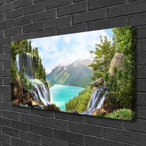 Obraz Canvas Záliv vodopád hory 140x70 cm