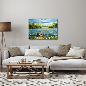 Obraz - Cestička v poli, olejomaľba (70x50 cm)