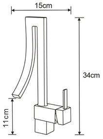 Mexen Elbrus - Vysoká umývadlová batéria, čierna, 747100-70