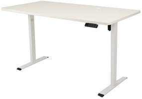 Výškovo nastaviteľný elektrický stôl BestBerg BBAT-16WW / rozmer 160x80 cm / výška 85-130 cm / biely
