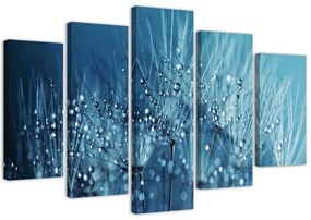 Obraz na plátně pětidílný Modré dmychadla - 150x100 cm
