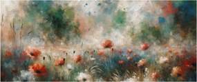 Obraz – Abstrakcia poľa s makmi (120x50 cm)