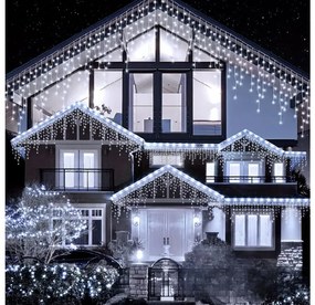 Vianočné svetielka LED záclona FLASH studená biela 300 LED
