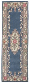 Modrý vlnený behúň Flair Rugs Aubusson, 67 × 210 cm