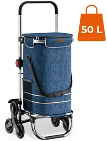 Monzana Nákupná taška na kolieskach do schodov COMFORT,50l  modrá