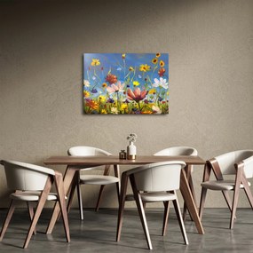 Maľovaný obraz rozkvitnutej lúky (70x50 cm)