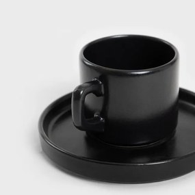 Šálka FAMELIO čierna, s podšálkou 725456 200 ml