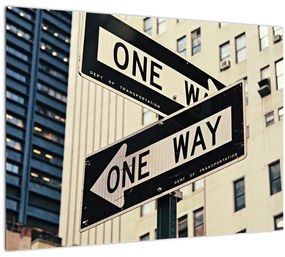 Sklenený obraz - New York ONE WAY (70x50 cm)