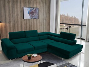 Rohová sedacia súprava Ascend L (smaragdová) (P). Akcia -20%. Vlastná spoľahlivá doprava až k Vám domov. 1056892