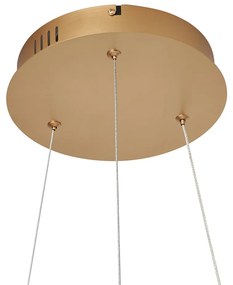 Moderné závesné svietidlo mosadzné 59cm vrátane LED s 3-stupňovým stmievaním - Anello Chandelier