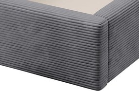 Posteľ Inez 180x200 cm, stredne šedá štruktúrovaná látka