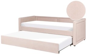 Menčestrová posteľ 90 x 200 cm lososová MIMIZAN Beliani