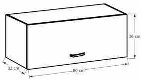 Horná kuchynská skrinka Sicilia G80K - biela / sosna Andersen