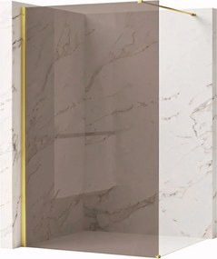 Bezrámová sprchová zastena REA FLEXI GOLD 110 cm, zlatý lesk/dymová hnedá - bez vaničky