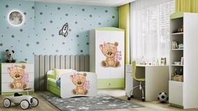 Komoda Babydreams 80 cm medvedík zelená