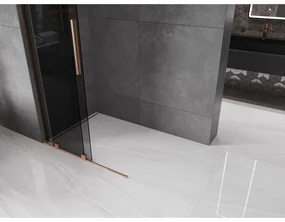 Mexen Velar L, posuvná sprchová zástena Walk-in 110 x 200 cm, 8mm šedé sklo, medená matná, 871-110-003-43-65