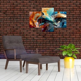 Obraz - Maľba delfínov (90x60 cm)