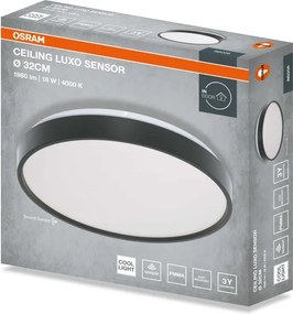 Osram - LED stropné svietidlo CEILING LUXO LED/18W/230V priemer 32 cm čierne