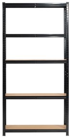 Kovový regál REGMET 90x30x180 cm černý