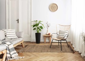 PLASTOVÝ KVETINÁČ URBANIKA 57X30 CM IMITÁCIA BETÓNU ČIERNA