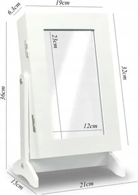 Šperkovnica so zrkadlom LUMERA biela PHO5775