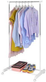 Vešiakový stojan ALIK na kolieskach biely