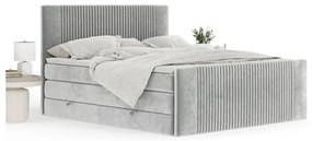 Svetlosivá boxspring posteľ s úložným priestorom 140x200 cm Bergamo – Maison de Rêve