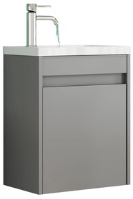 Nástenná skrinka s umývadlom Houseland Zendi 40 cm sivá