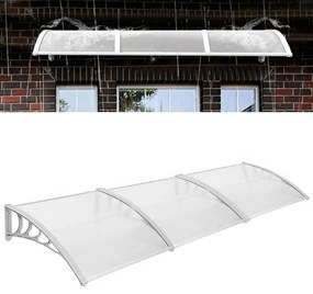 Plastová strieška v rôznych veľkostiach a farbách-Biela-300x90 cm