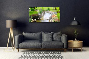 Skleneny obraz Záhrada jazero príroda 120x60 cm