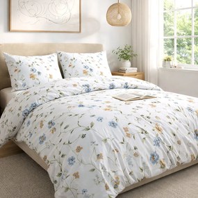 BAVLNENÉ OBLIEČKY COTTONLOVE 200X220 CM, 2KS 70X80 CM KVETY