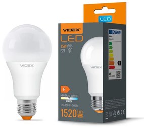 LED žiarovka, 15 W, A 60, neutrálna biela, Videx | A65e-15274