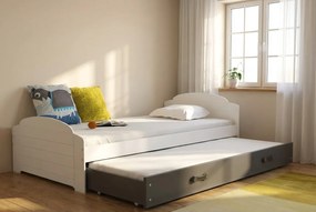 Posteľ s prístelkou LILI 200x90 Biela - Grafitová