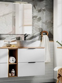 Závěsná skříňka Casad Nature s deskou 80 cm bílá/dub wotan