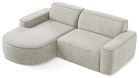 Krémová ženilková rohová pohovka (ľavý roh/s leňoškou) Omao – Makamii