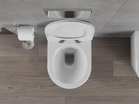 Mexen Rico závesné wc rimless s toaletným sedátkom Slim z duroplastu, biela - 30720100