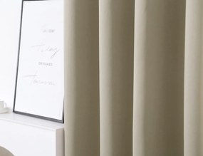 Záves OXFORD 140x250 cm, svetlo béžový Zavesenie: Kovové krúžky