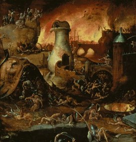 Hieronymus (school of) Bosch - Umelecká tlač Hell, (40 x 40 cm)